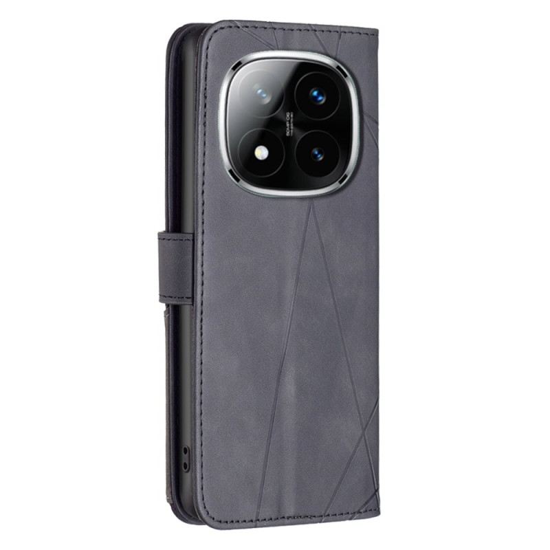 Lederhüllen Für Xiaomi Redmi Note 14 Pro 4g Geometrisches Binfen Color