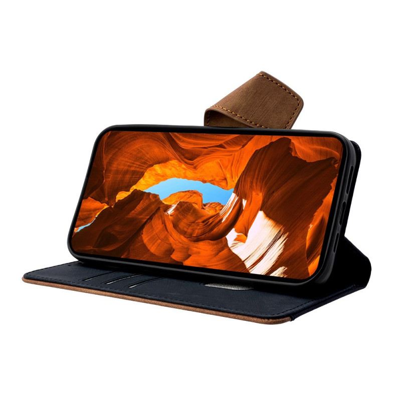 Lederhüllen Für Xiaomi Redmi Note 14 Pro 4g Rfid-blockierende Geldbörse In Zweifarbiger Wildlederoptik