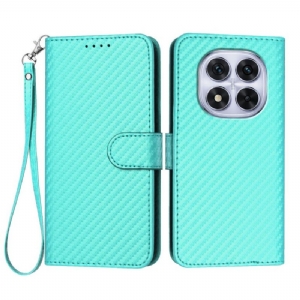 Lederhüllen Xiaomi Redmi Note 14 Pro 4g Carbonfaser-textur Mit Riemen