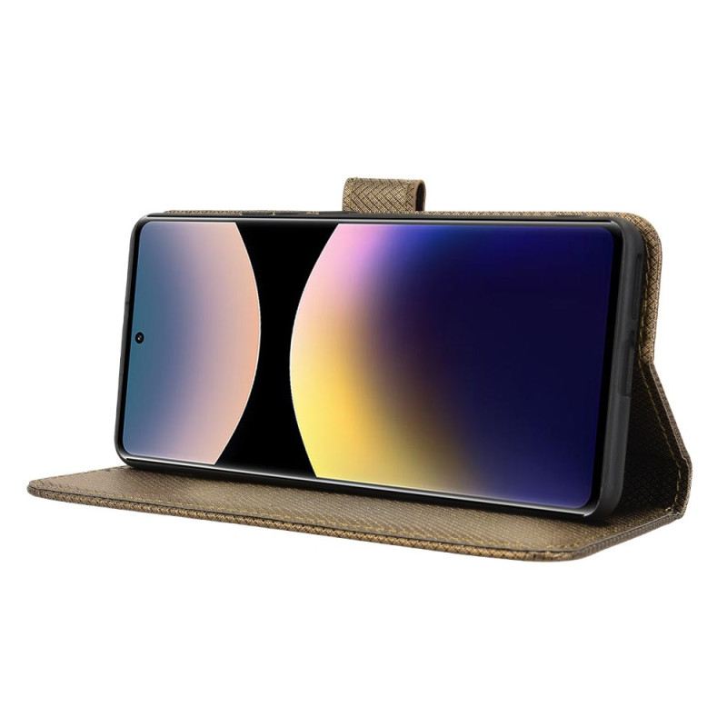 Lederhüllen Xiaomi Redmi Note 14 Pro 4g Diamantstruktur