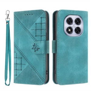 Lederhüllen Xiaomi Redmi Note 14 Pro 4g Geometrisches Muster Mit Riemen