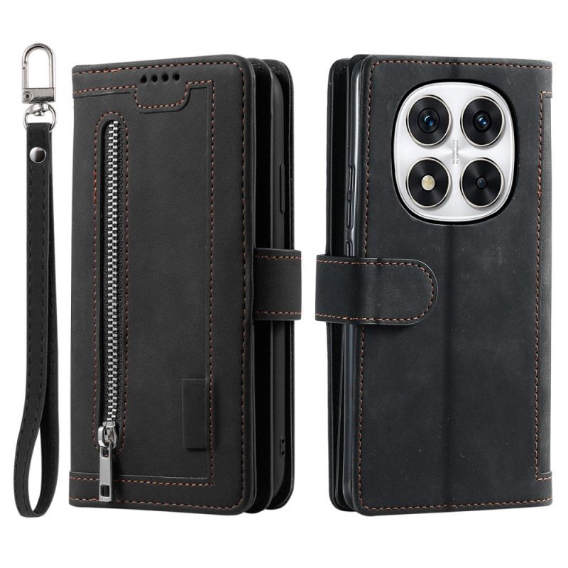 Lederhüllen Xiaomi Redmi Note 14 Pro 4g Handyhülle 9 Kartenfächer Mit Riemen