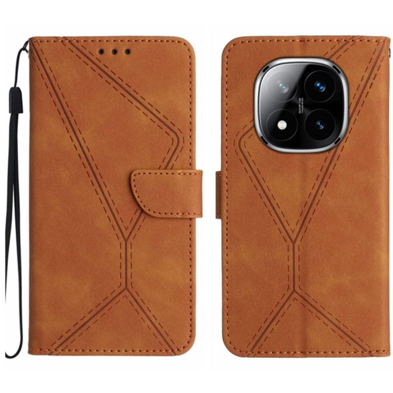 Lederhüllen Xiaomi Redmi Note 14 Pro 4g Handyhülle Linien Und Streifen