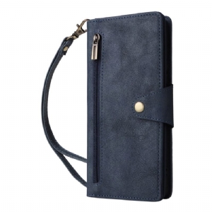 Lederhüllen Xiaomi Redmi Note 14 Pro 4g Handyhülle Reißverschlussgeldbörse Mit Riemen