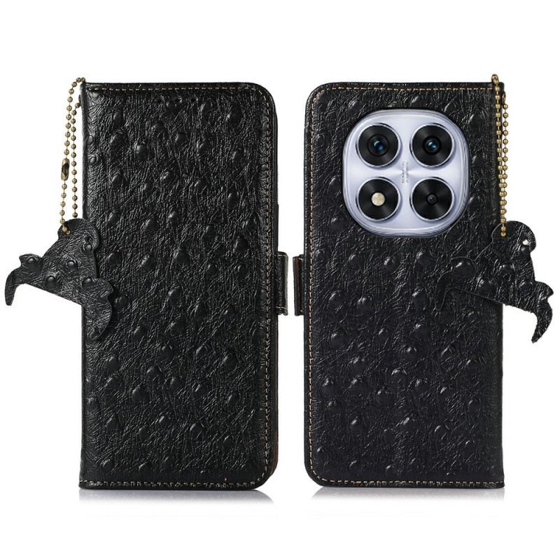 Lederhüllen Xiaomi Redmi Note 14 Pro 4g Handyhülle Rfid-blockierendes Leder In Straußenlederoptik