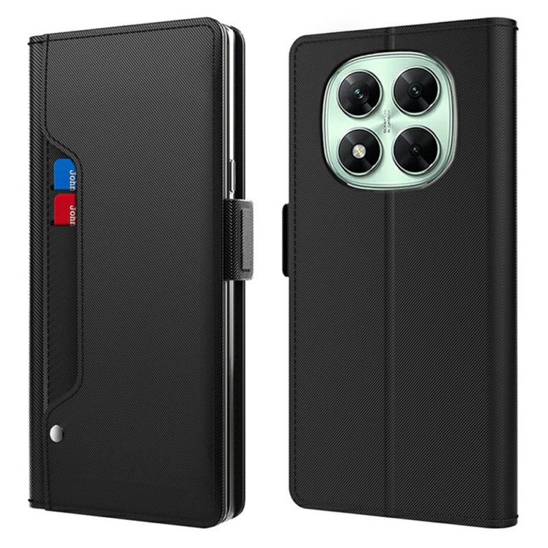 Lederhüllen Xiaomi Redmi Note 14 Pro 4g Handyhülle Spiegel Und Abnehmbarer Kartenhalter