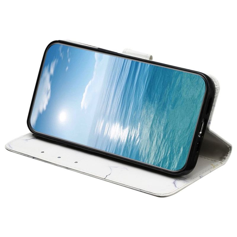 Lederhüllen Xiaomi Redmi Note 14 Pro 4g Handyhülle Weißes Marmormuster