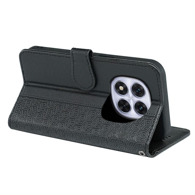 Lederhüllen Xiaomi Redmi Note 14 Pro 4g Handyhülle Würfelbordüre Und Riemen