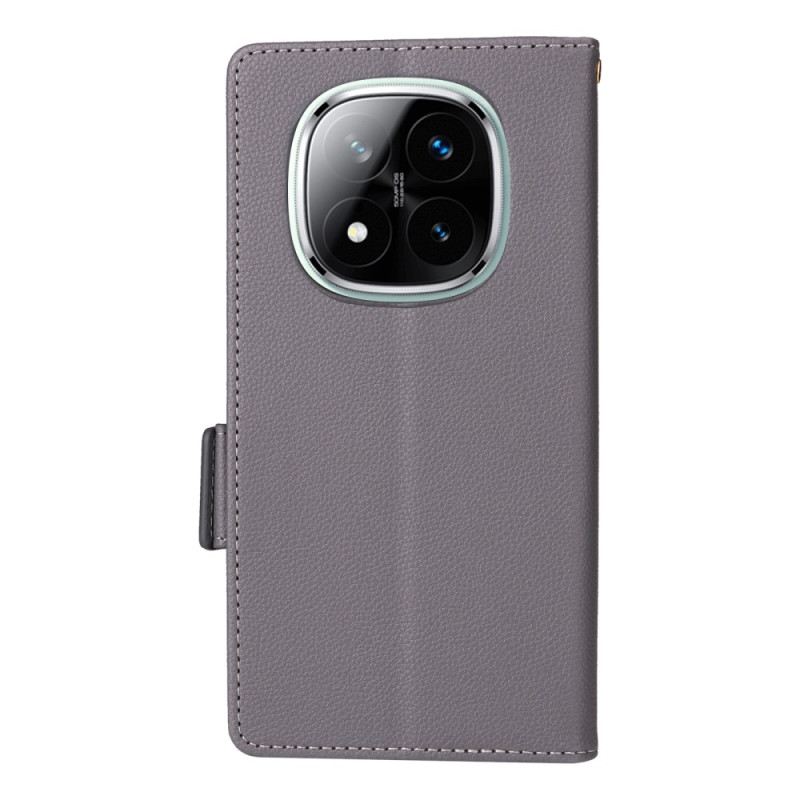 Lederhüllen Xiaomi Redmi Note 14 Pro 4g Riemen Aus Litschi-kunstleder