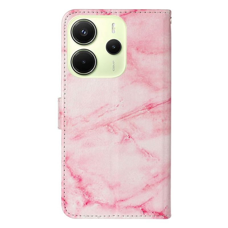 Lederhüllen Xiaomi Redmi Note 14 Pro 4g Rosa Marmormuster