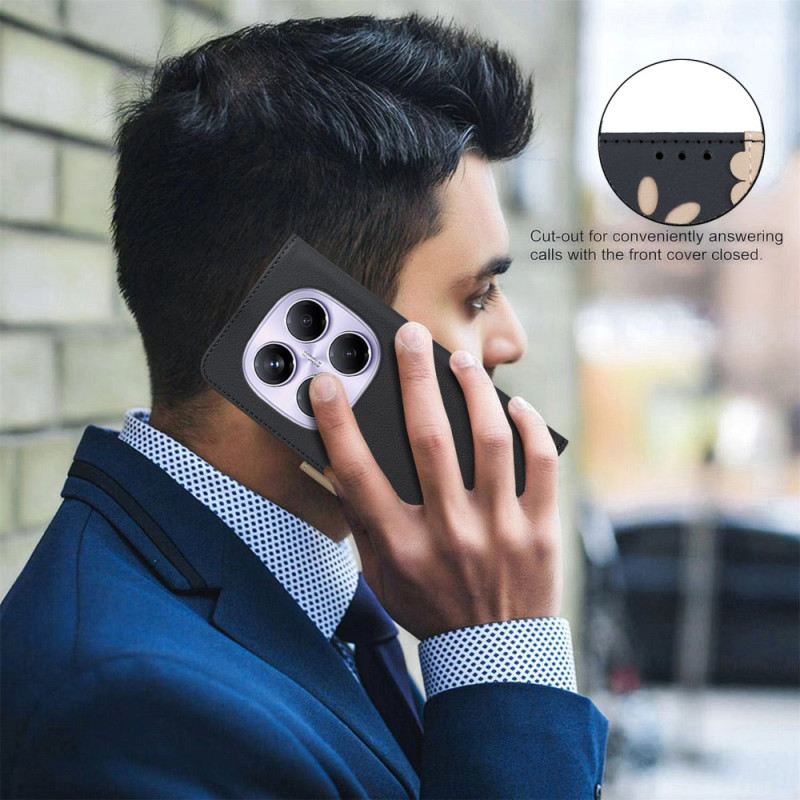 Lederhüllen Xiaomi Redmi Note 14 Pro 4g Zweifarbig Binfen Color