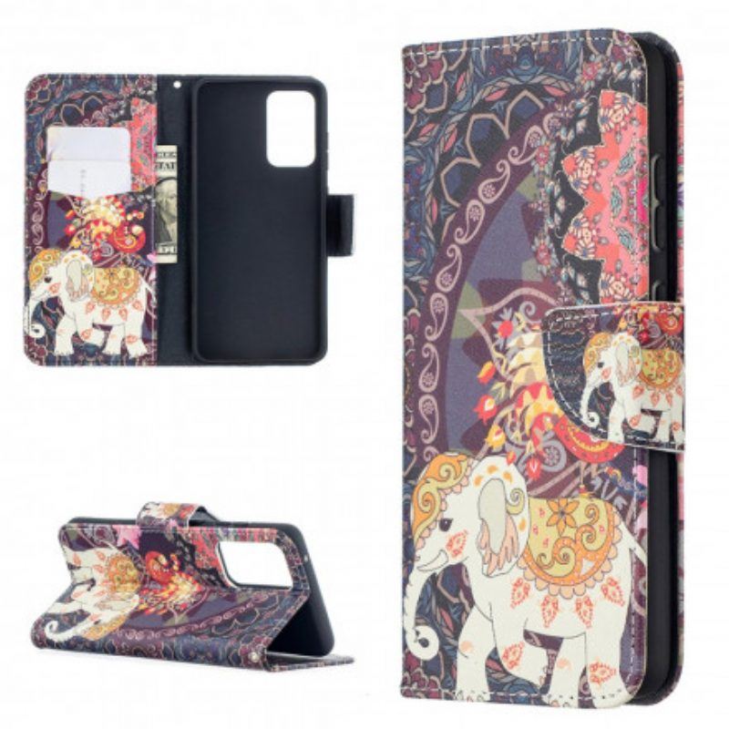 Lederhüllen Für Samsung Galaxy A52 4G / A52 5G / A52s 5G Ethnische Elefanten-mandala