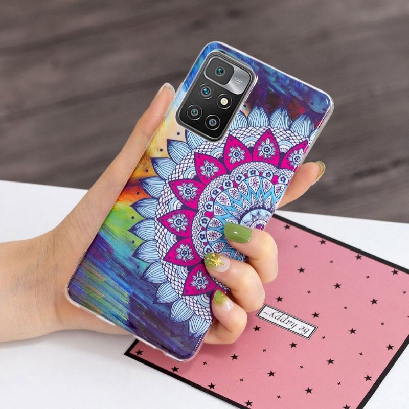 Handyhülle Für Xiaomi Redmi 10 Schutzhülle Leuchtendes Buntes Mandala