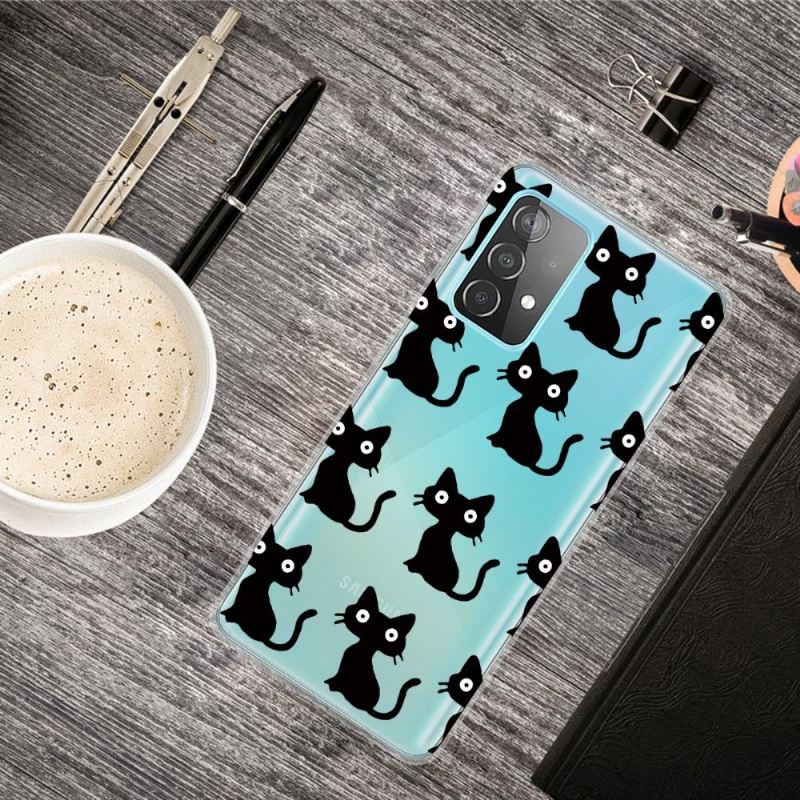 Handyhülle Für Samsung Galaxy A32 4G Schwarze Katzen