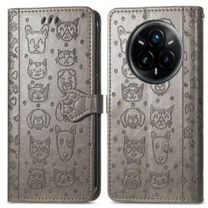 Lederhüllen Für Realme 14 Pro 5g Animierte Tiere