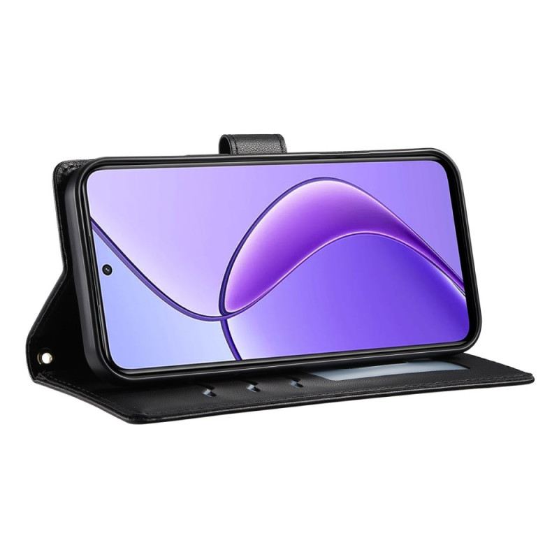 Lederhüllen Für Realme 14 Pro 5g Gestepptes Design Mit Trageriemen Und Schultergurt