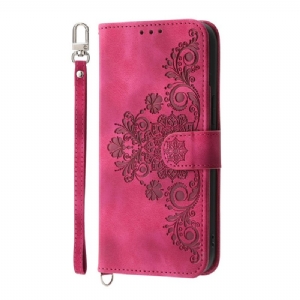 Lederhüllen Realme 14 Pro 5g Blumenspitze Mit Riemen