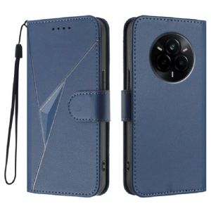 Lederhüllen Realme 14 Pro 5g Handyhülle Dreiecksmuster