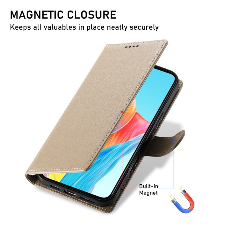 Lederhüllen Realme 14 Pro 5g Handyhülle Glatte Lederoptik Mit Riemen