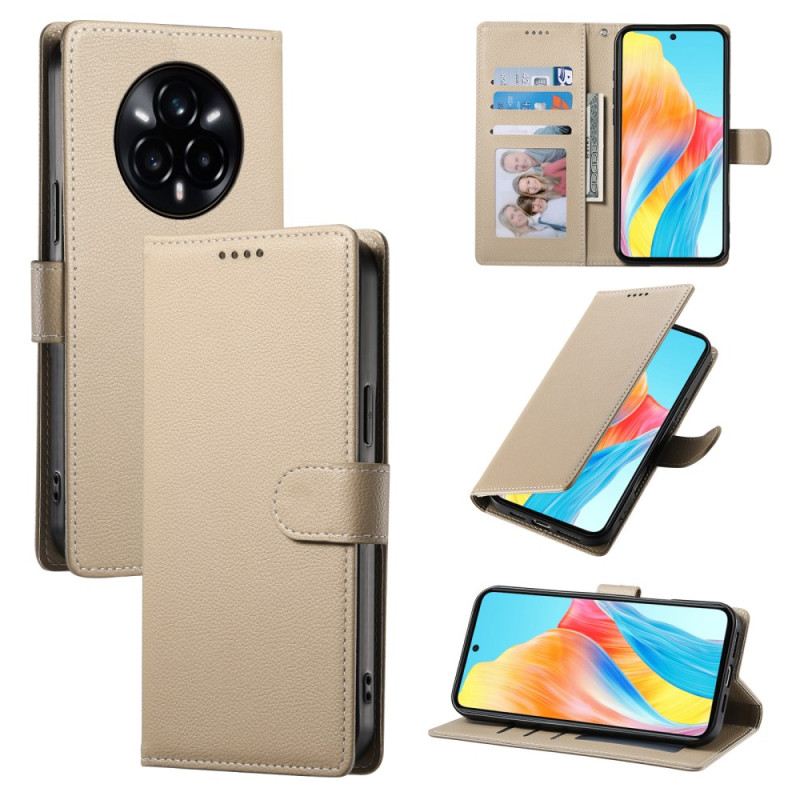 Lederhüllen Realme 14 Pro 5g Handyhülle Glatte Lederoptik Mit Riemen