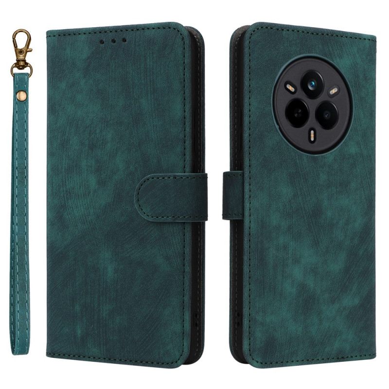 Lederhüllen Realme 14 Pro 5g Handyhülle Rfid-schutz Mit Riemen Und Wildlederoptik