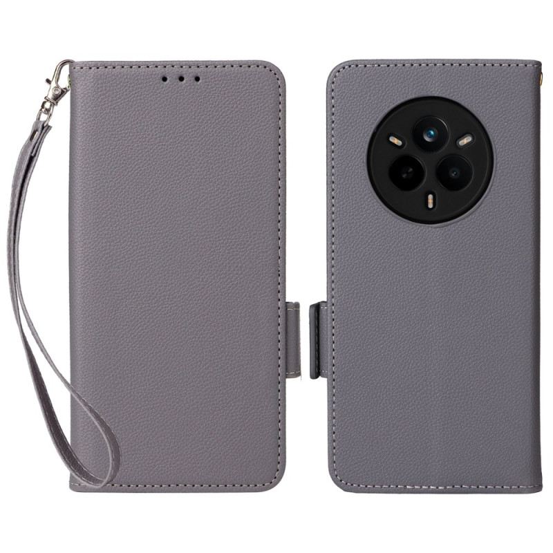 Lederhüllen Realme 14 Pro 5g Kunstleder In Litschi-optik Mit Riemen