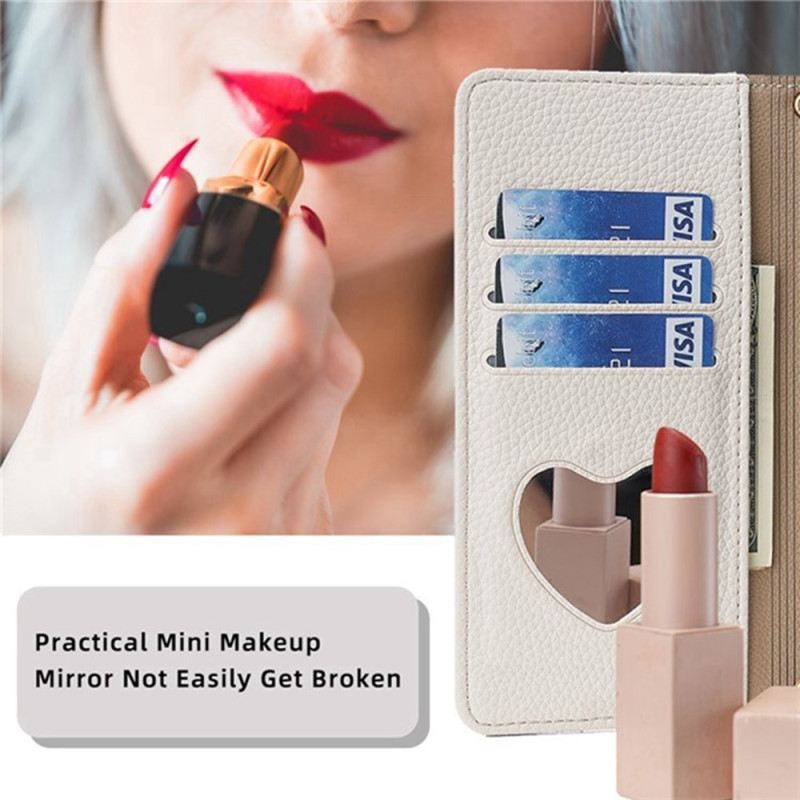 Lederhüllen Realme 14 Pro 5g Spiegel Und Kette