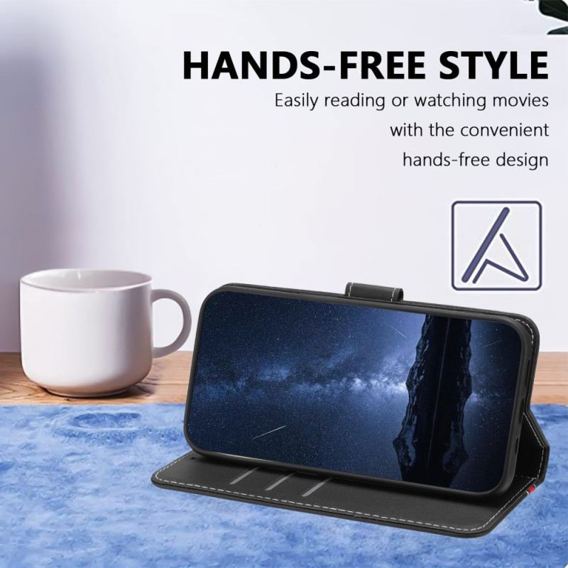 Lederhüllen Realme 14 Pro 5g Zweifarbiger Besatz