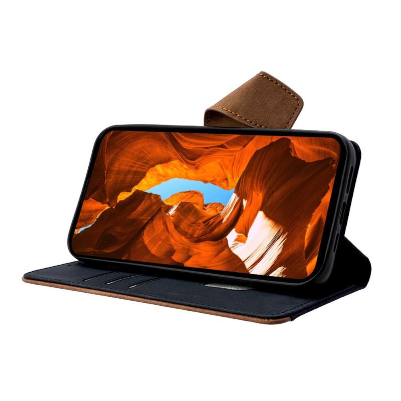 Lederhüllen Realme 14 Pro 5g Zweifarbiger Rfid-schutz