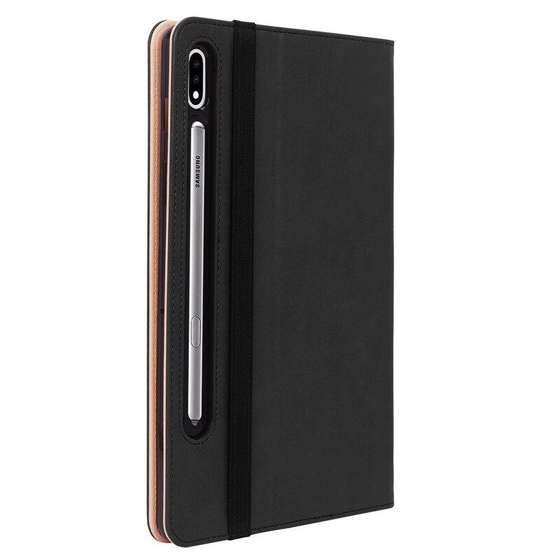 Case Für Samsung Galaxy Tab S8 / Tab S7 Lederstil Mit Riemen
