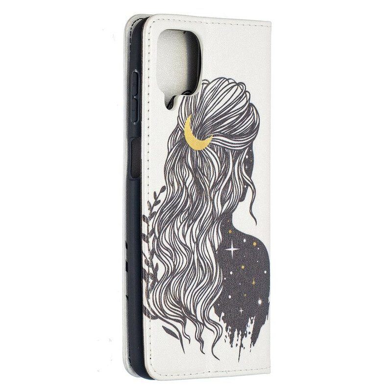 Schutzhülle Für Samsung Galaxy M12 / A12 Flip Case Schöne Haare
