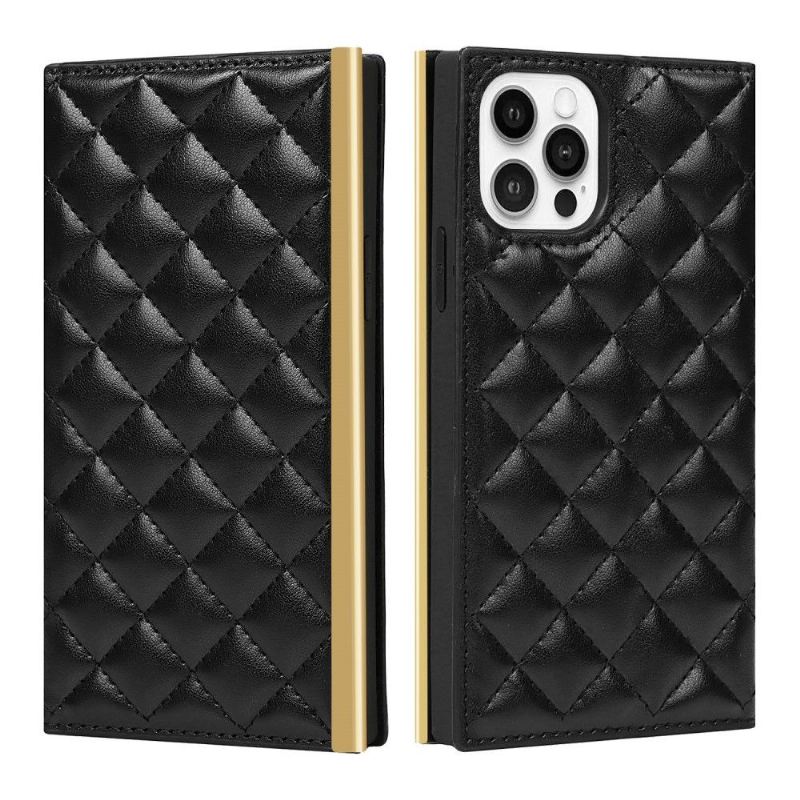Lederhüllen Für iPhone 12 / 12 Pro Anti-Sturz Glam Gesteppt