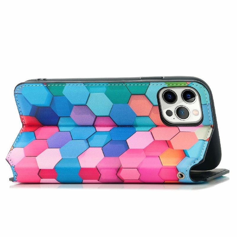 Lederhüllen Für iPhone 12 / 12 Pro Farbige Wabe