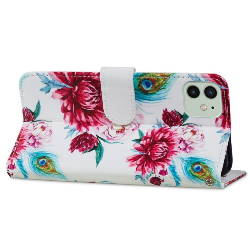 Lederhüllen Für iPhone 12 / 12 Pro Pfauenblume