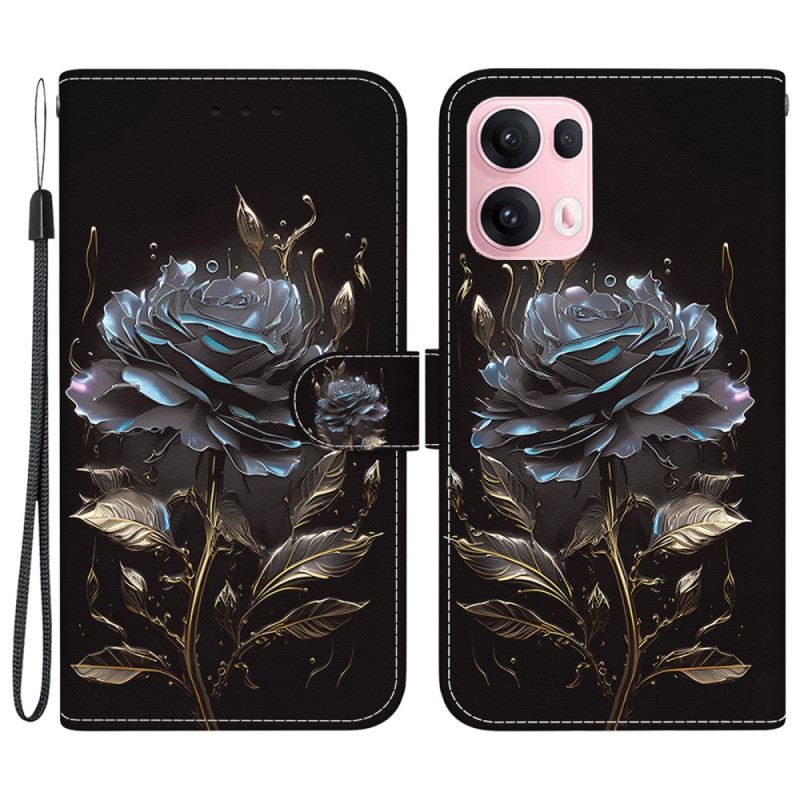 Lederhüllen Oppo Reno 13 Pro 5g Handyhülle Schwarze Rose