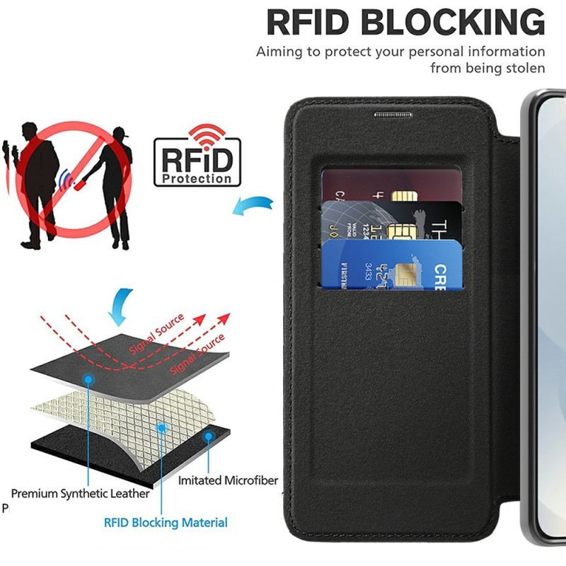 Flip Case Für Samsung Galaxy S25 5g Edge Magsafe-kompatibel Mit Rfid-blockierung