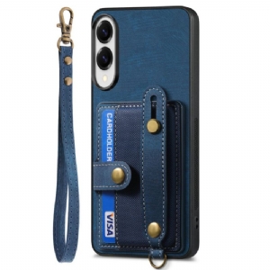 Hülle Samsung Galaxy S25 5g Edge Retro-kartenhalter & Handschlaufe