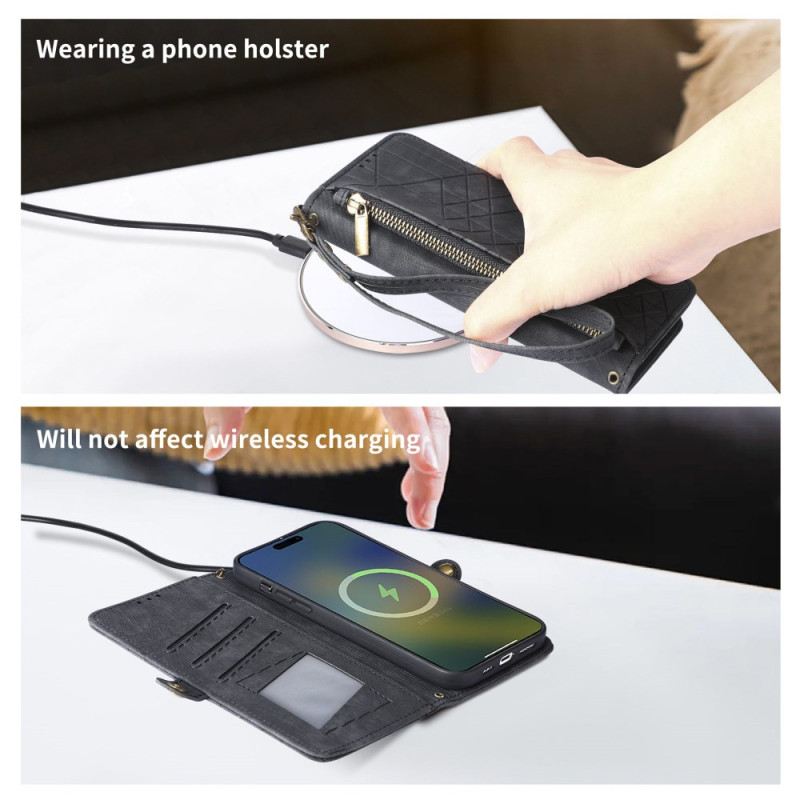 Lederhüllen Für Samsung Galaxy S25 5g Edge Geometrisches Muster Und Lanyard