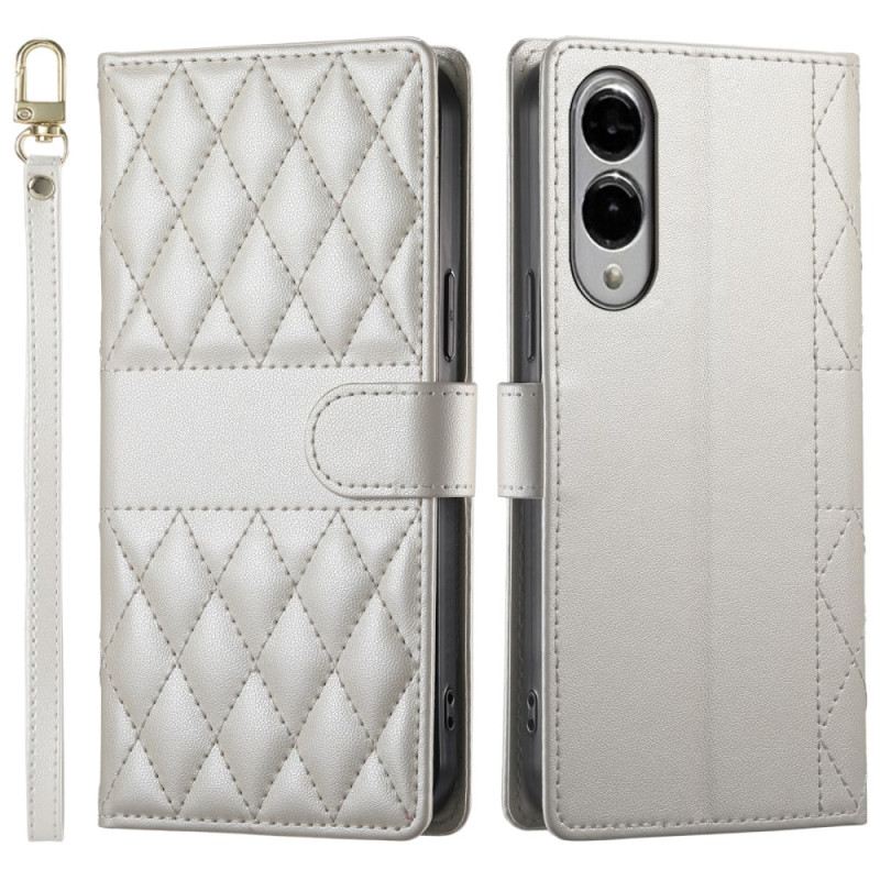 Lederhüllen Für Samsung Galaxy S25 5g Edge Gesteppt Mit Riemen Und Schulterriemen