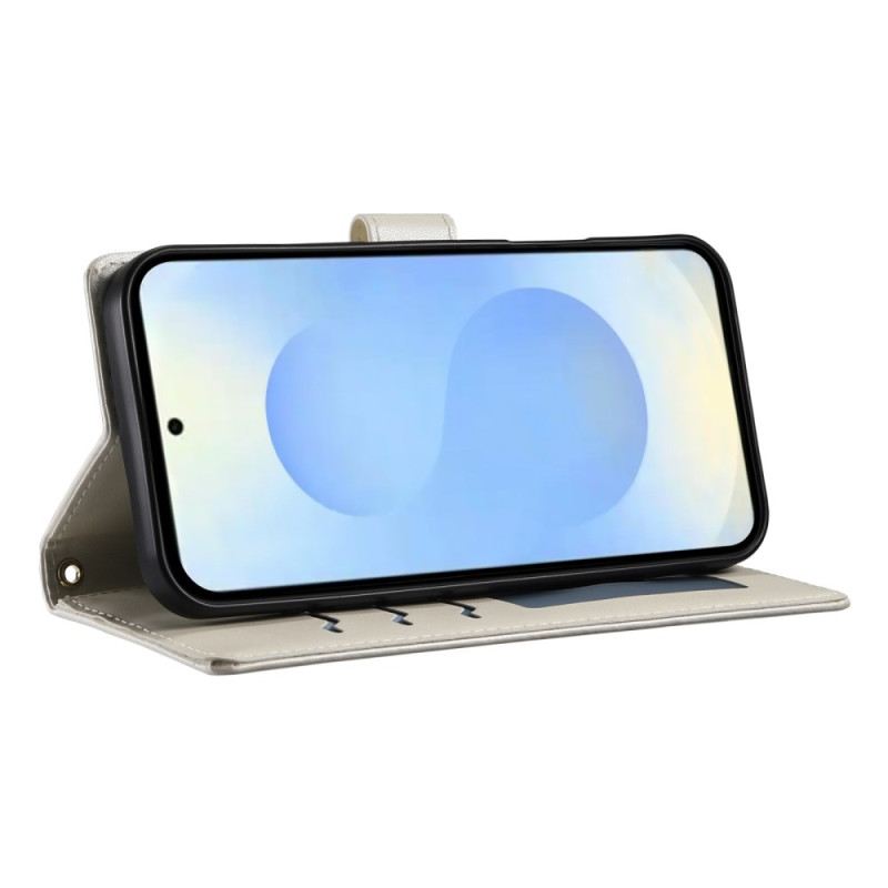 Lederhüllen Für Samsung Galaxy S25 5g Edge Gesteppt Mit Riemen Und Schulterriemen