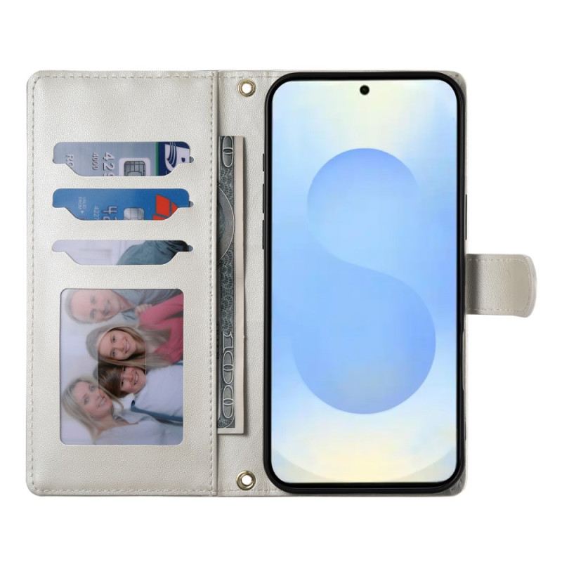 Lederhüllen Für Samsung Galaxy S25 5g Edge Gesteppt Mit Riemen Und Schulterriemen