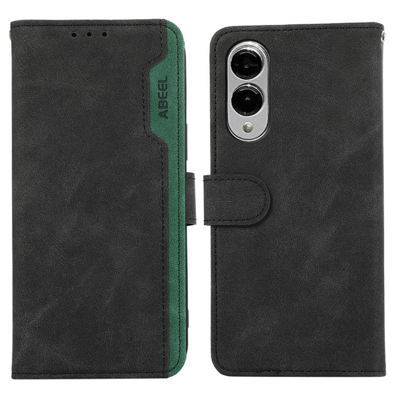 Lederhüllen Für Samsung Galaxy S25 5g Edge Zweifarbiges Leder