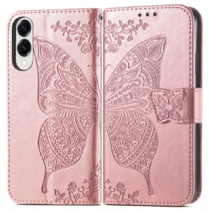 Lederhüllen Samsung Galaxy S25 5g Edge Barocker Schmetterling Mit Handschlaufe