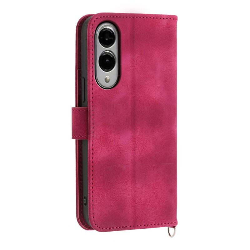 Lederhüllen Samsung Galaxy S25 5g Edge Blumenmuster Und Riemen