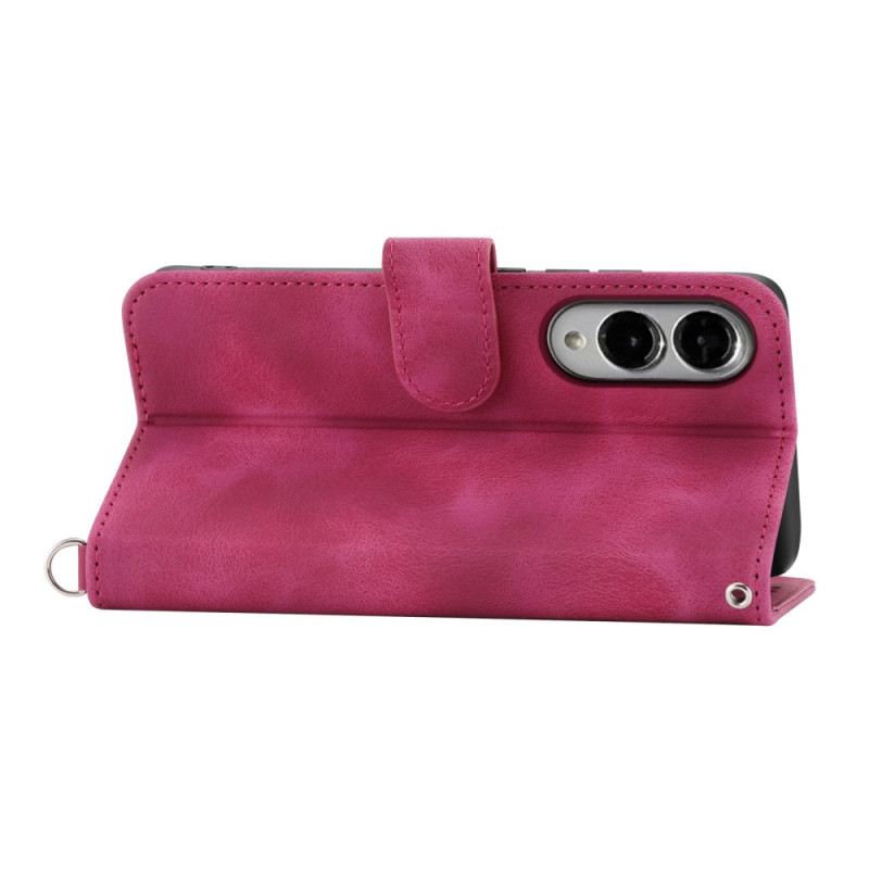 Lederhüllen Samsung Galaxy S25 5g Edge Blumenmuster Und Riemen