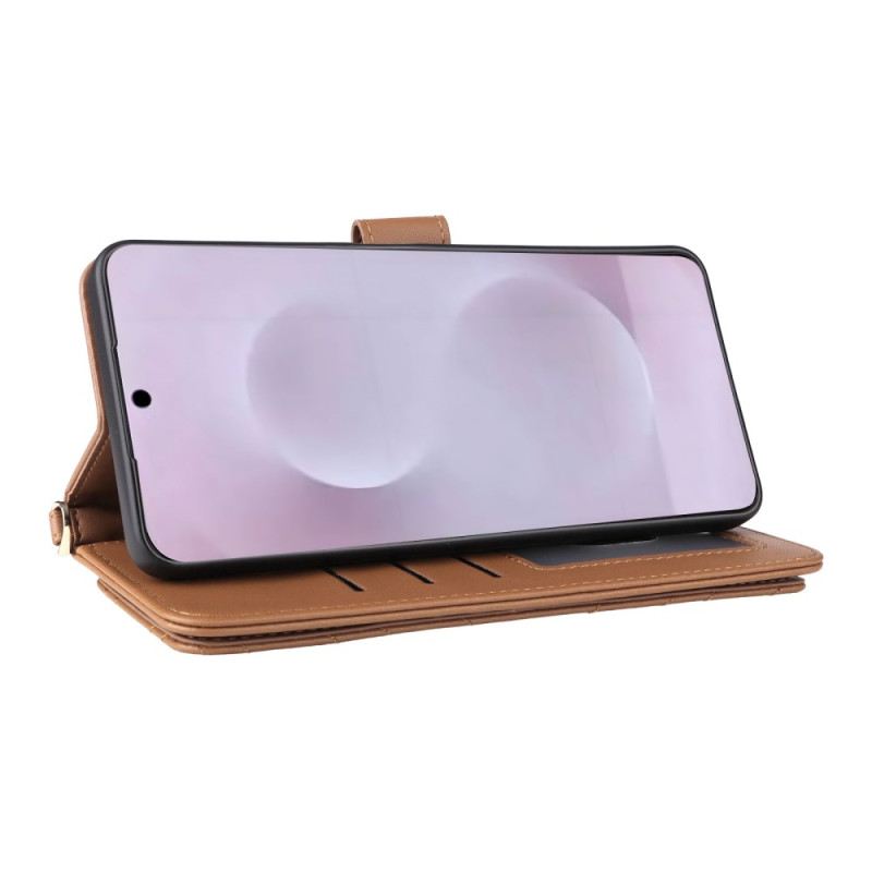 Lederhüllen Samsung Galaxy S25 5g Edge Gesteppt Mit Riemen Und Schulterriemen