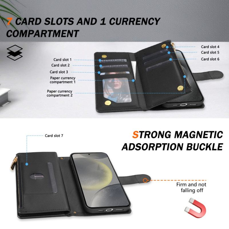 Lederhüllen Samsung Galaxy S25 5g Edge Handyhülle Gesteppte Geldbörse