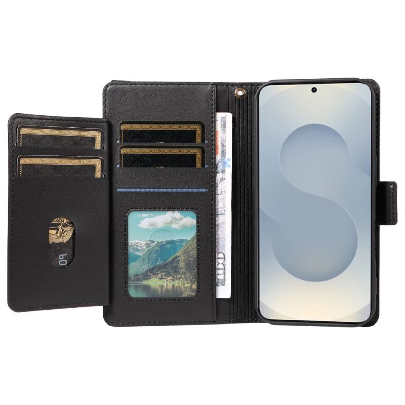 Lederhüllen Samsung Galaxy S25 5g Edge Handyhülle Kartenhalter Und Handschlaufe