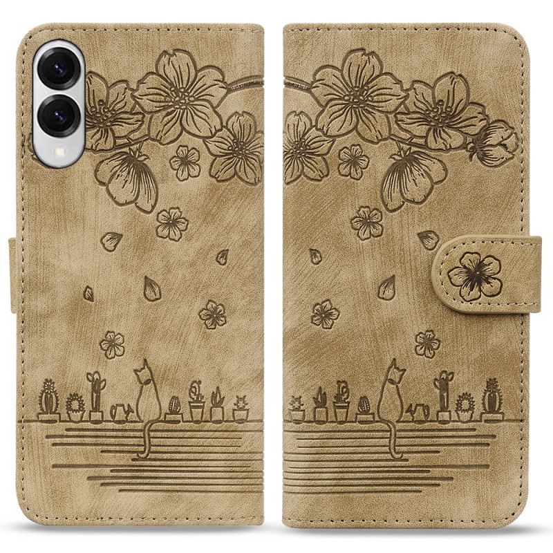 Lederhüllen Samsung Galaxy S25 5g Edge Handyhülle Katzenmotiv