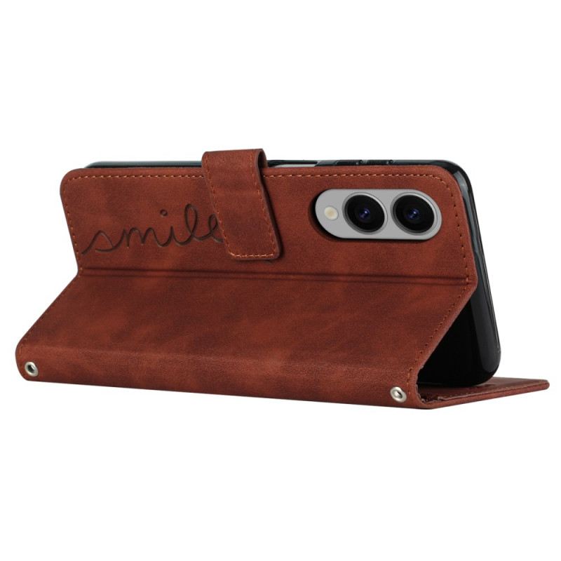 Lederhüllen Samsung Galaxy S25 5g Edge Handyhülle Lächeln